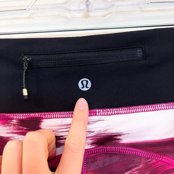 Lululemon Colorful Watercolor Ruffle Ankle Running Athletic Pants Leggings 4 - Picture 8 of 8